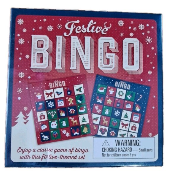 Festive Bingo By Professor Puzzle New Christmas Bingo Game Includes 4 Boards - Picture 1 of 3